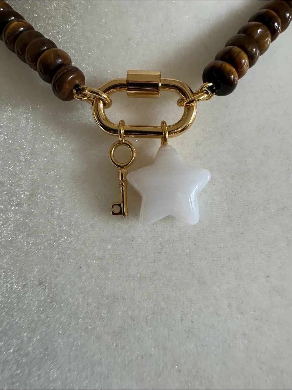 Madewell Semiprecious Beaded Carabiner Charm Necklace - Picture 5 of 6